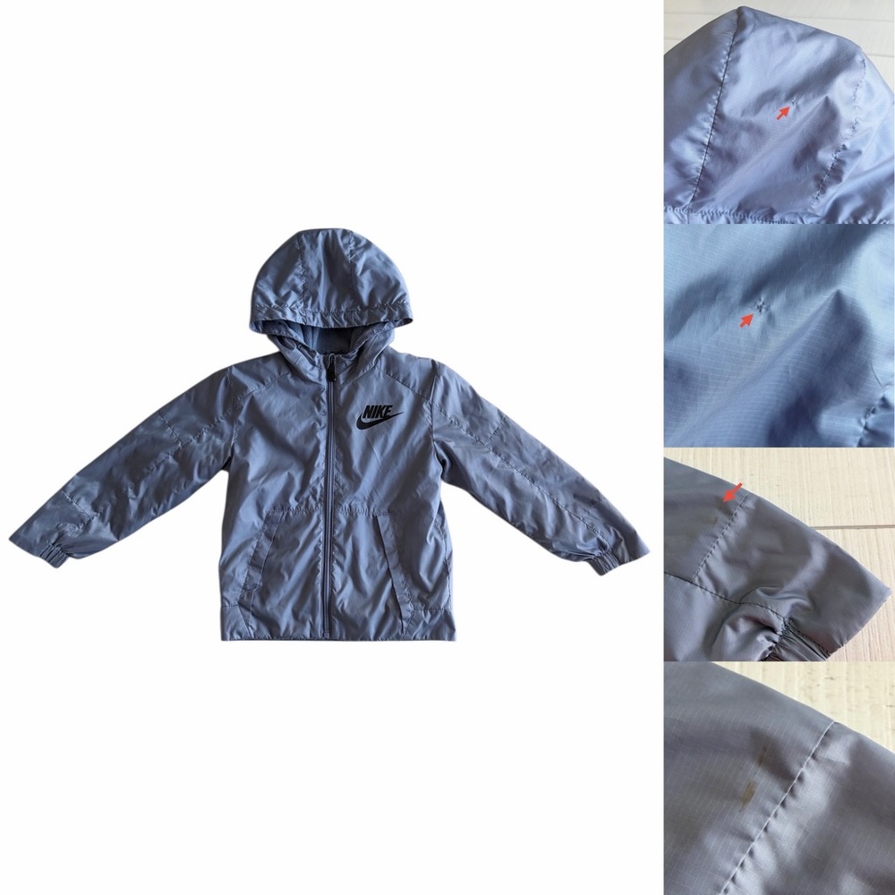 Nike Lavender Purple Zip Up Hooded Windbreaker Jacket Girls 4T (3-4yrs)